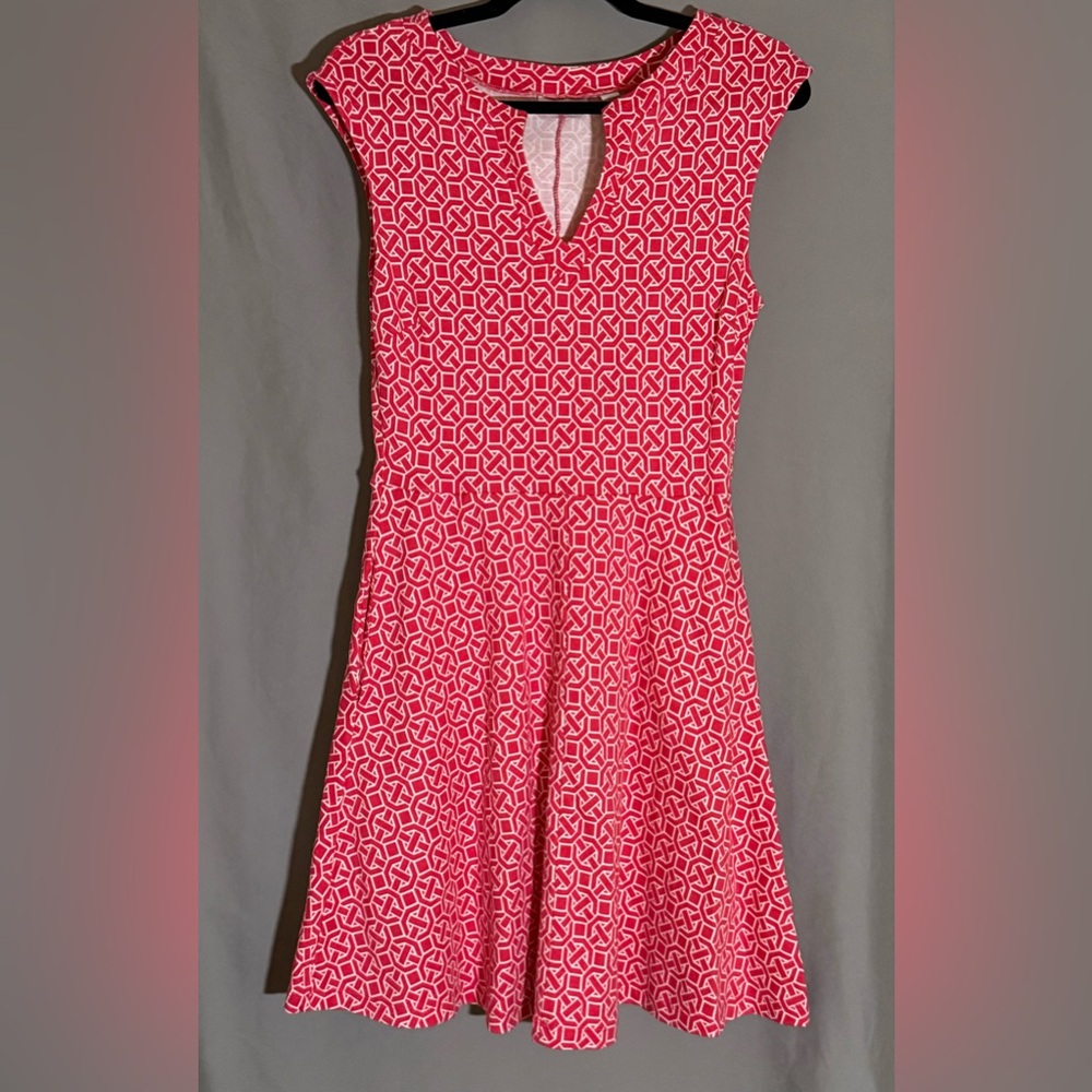 New York & Company Red Geometric Mini Dress